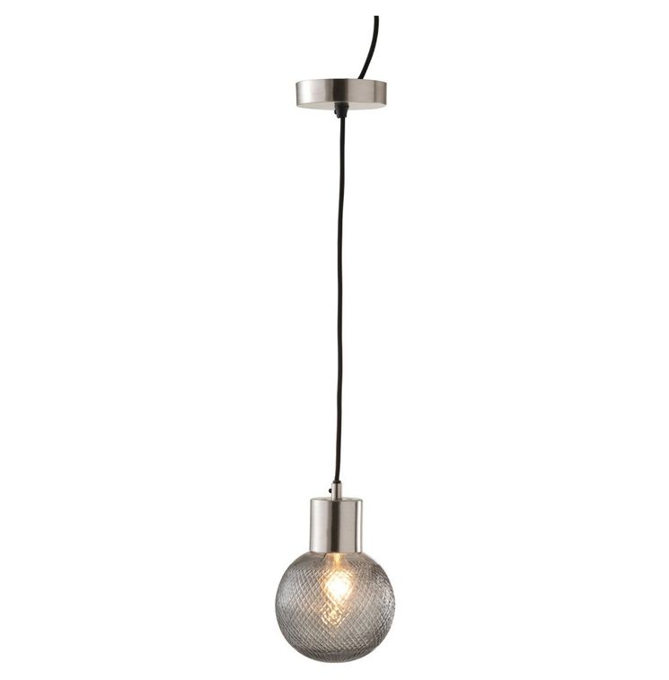 Lampe suspension verre et métal argenté Liath H 175 - Photo n°2