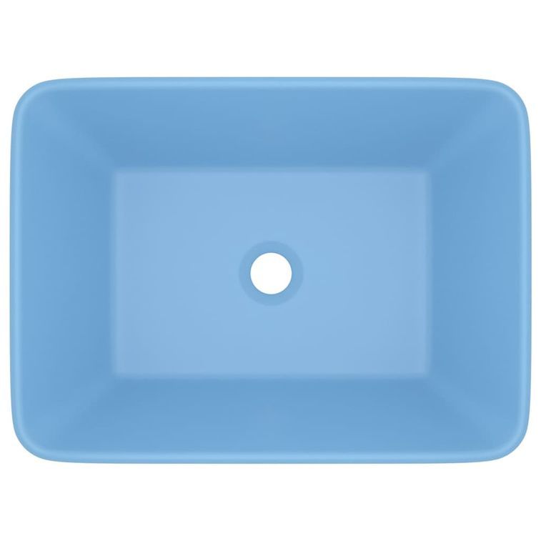 Lavabo de luxe Bleu clair mat 41x30x12 cm Céramique - Photo n°3