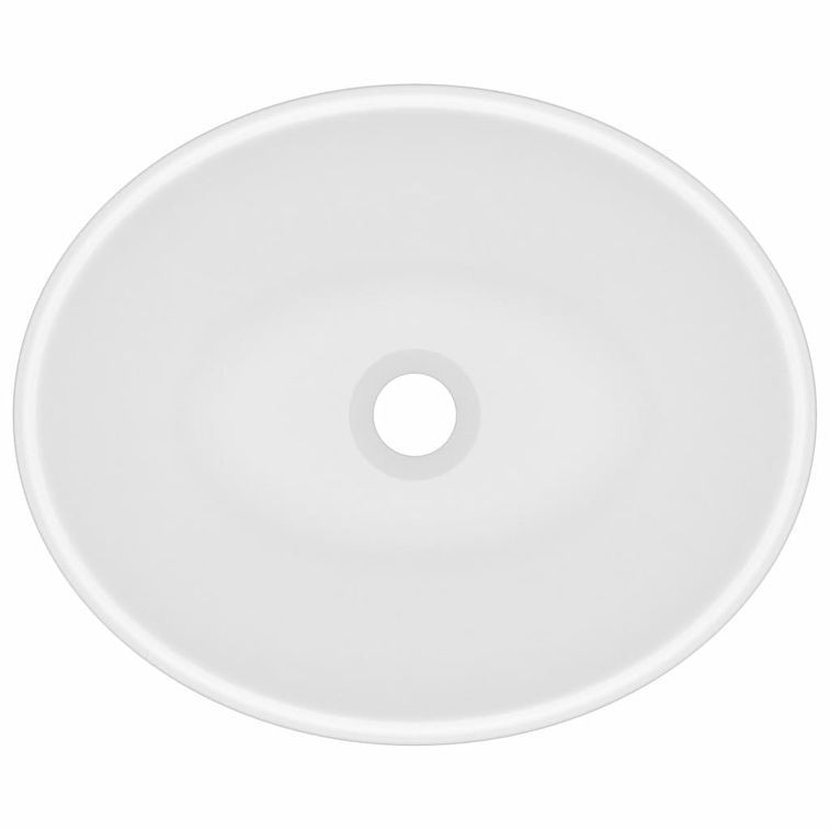 Lavabo ovale de luxe Blanc mat 40x33 cm Céramique - Photo n°4