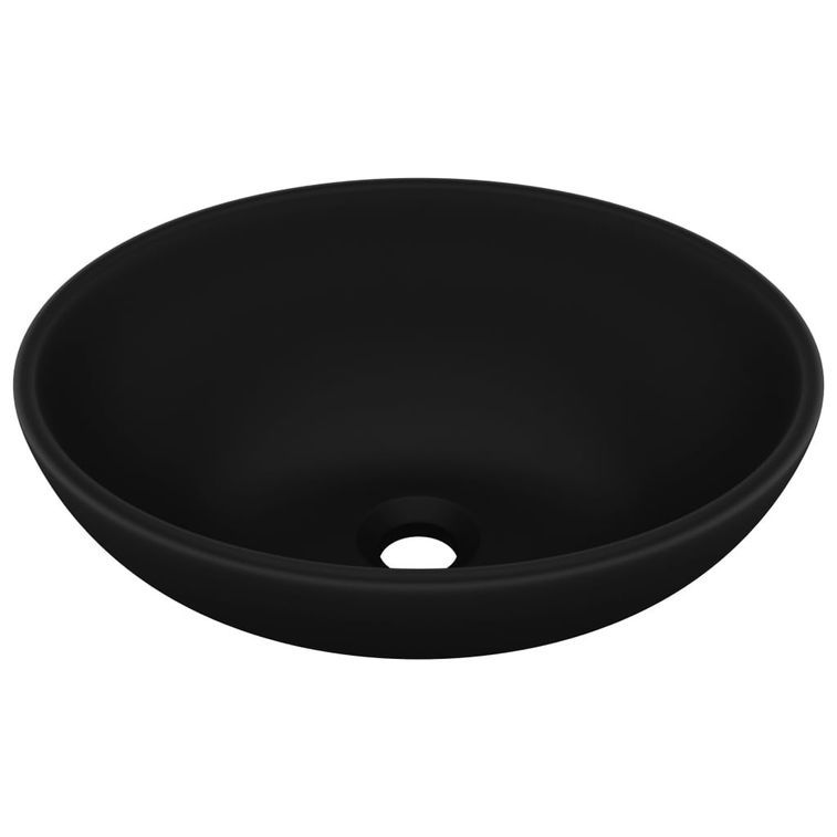 Lavabo ovale de luxe Noir mat 40x33 cm Céramique - Photo n°1