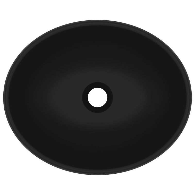 Lavabo ovale de luxe Noir mat 40x33 cm Céramique - Photo n°4