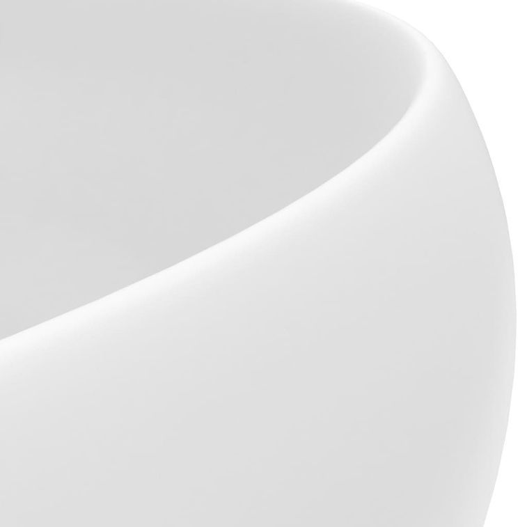 Lavabo rond de luxe Blanc mat 40x15 cm Céramique 2 - Photo n°5