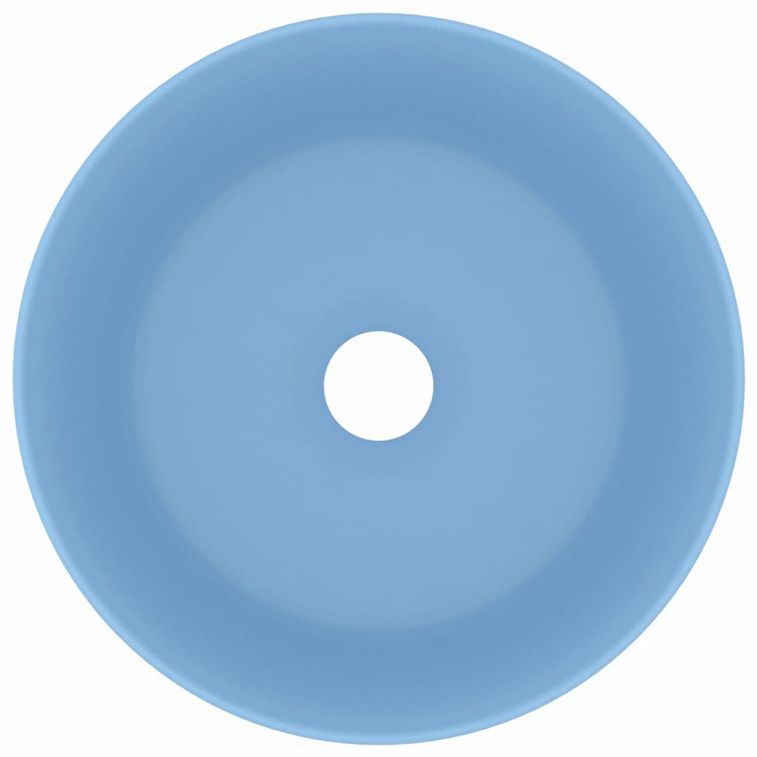 Lavabo rond de luxe Bleu clair mat 40x15 cm Céramique 2 - Photo n°3