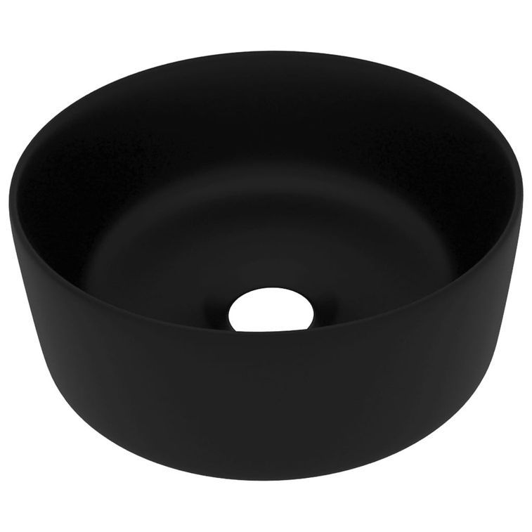 Lavabo rond de luxe Noir mat 40x15 cm Céramique - Photo n°1