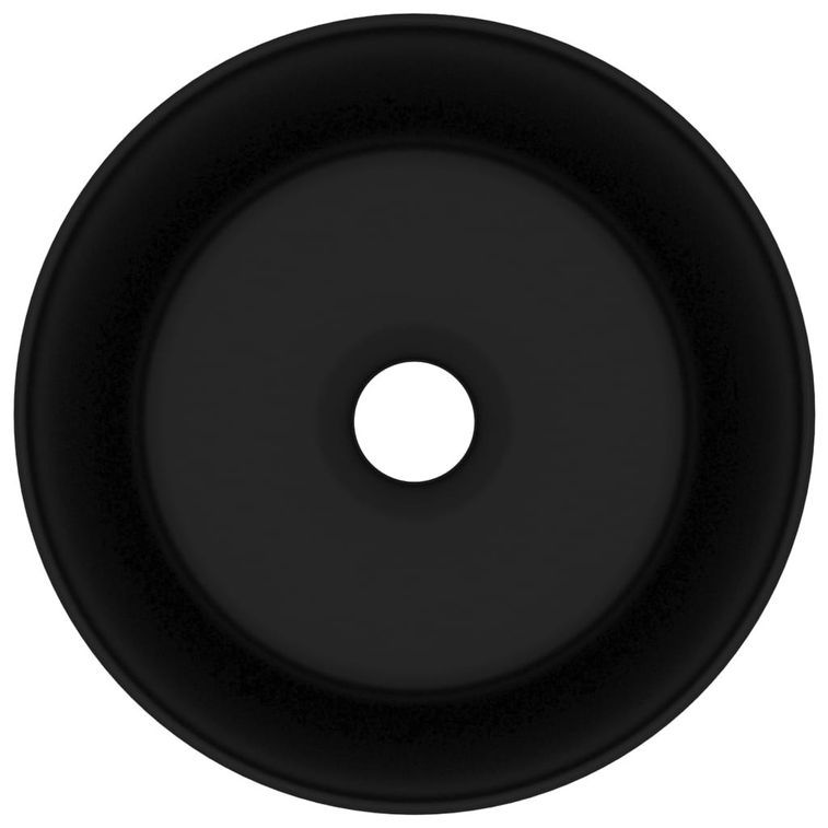 Lavabo rond de luxe Noir mat 40x15 cm Céramique - Photo n°3