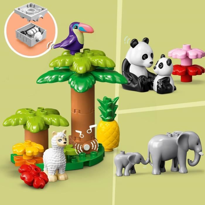 LEGO 10974 DUPLO Animaux Sauvages d'Asie, Jouet Tapis de Jeu, avec Figurines  Éléphants et Tigres, pour Enfants de 2 a 5 Ans - ADMI