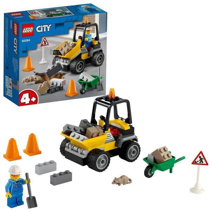 LEGO City 60284 Le camion de chantier, chargeur frontal a benne basculante,  jouet voiture pour garçon ou fille de 4 ans et plus