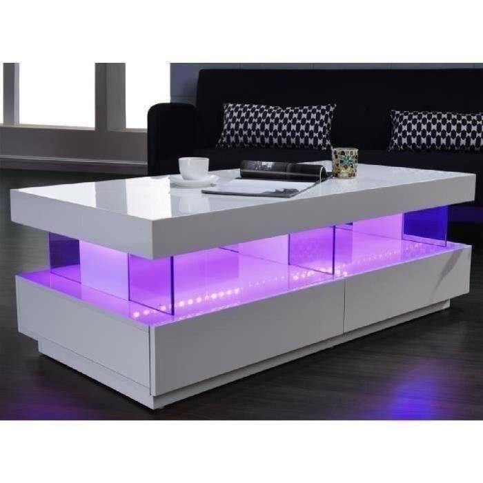 Table basse illuminé LED et laqué, neuve - Cdiscount Maison