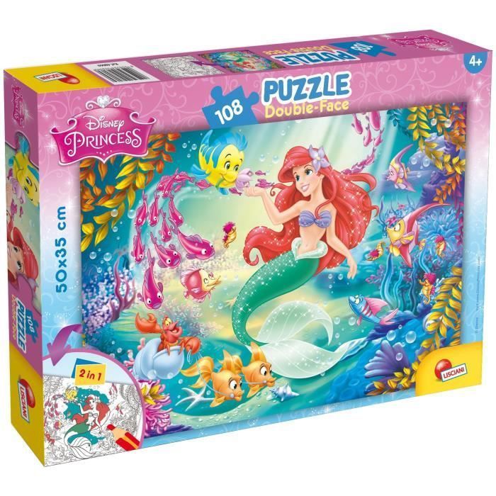 LISCIANI GIOCHI Puzzle double face Plus 108 The Little Mermaid - Photo n°2