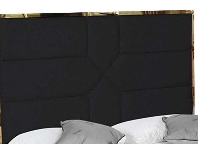 Lit 180x200 cm avec coffre de rangement et tête de lit simili cuir noir Delhie - Photo n°3