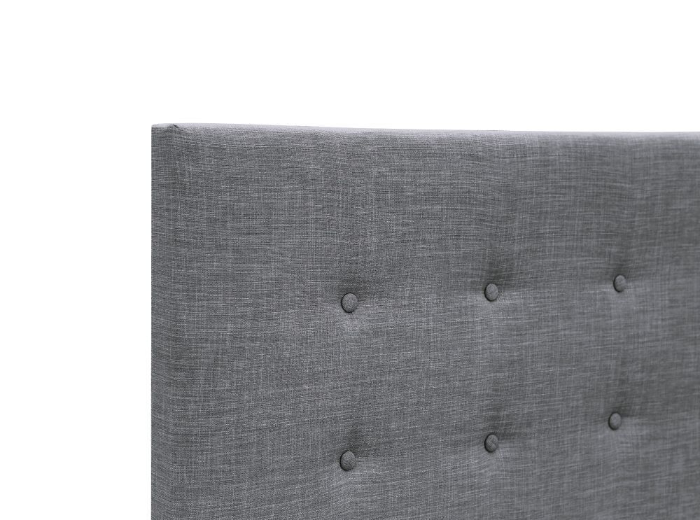 Lit avec tête de lit tissu gris foncé capitonné 140 x 190 cm Raxy - Photo n°4