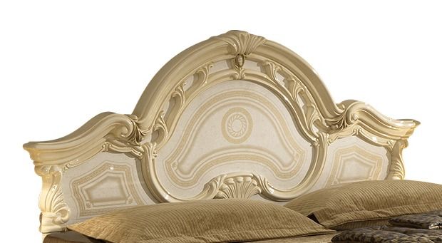 Lit baroque laqué beige Soraya 160x200 cm - Photo n°4