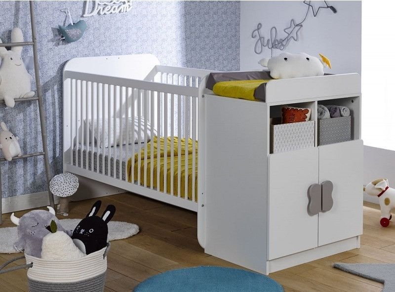 Chambre bébé évolutive Belem Blanc + Matelas & tiroir de lit