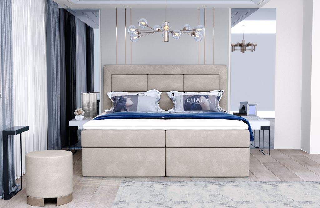 Lit continental simili cuir noir Balore - Photo n°8