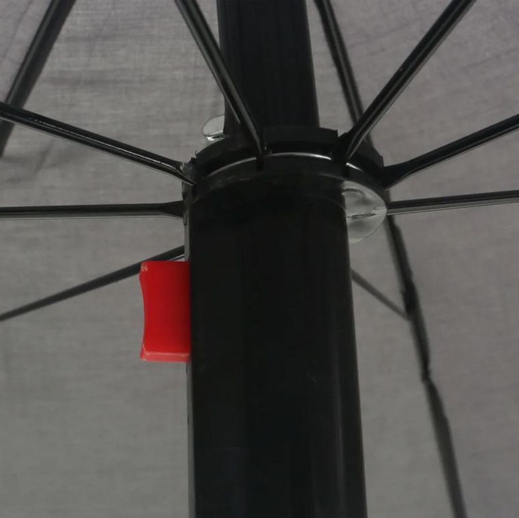 Lit de jardin avec parasol polyester et résine tressée gris Uvo - Photo n°4