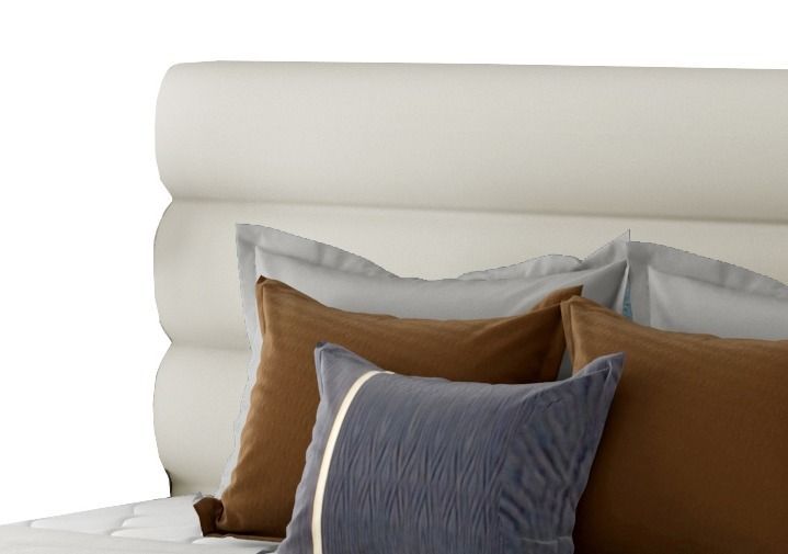 Lit design simili cuir beige clair avec coffre de rangement Klarina - Photo n°3