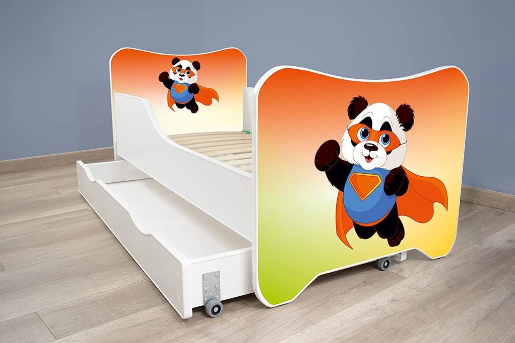 Lit enfant à tiroir et matelas 70x140 cm Panda - Photo n°3