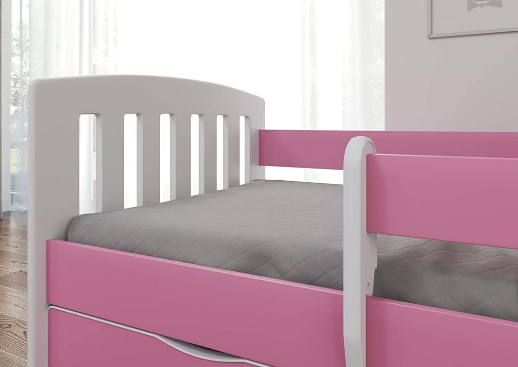 Lit Enfant à barrière 160x80 cm avec tiroir - matelas non inclus CLASSIC