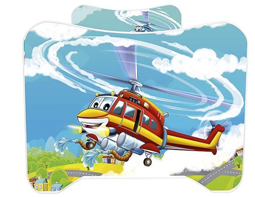 Lit enfant avec sommier et matelas Hélicoptère 70x140 cm - Photo n°5