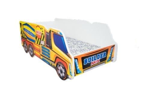 Lit enfant truck bétonneuse 70x140 cm - Sommier et matelas inclus - Photo n°1