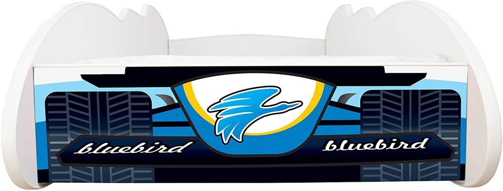 Lit enfant voiture F1 Blue bird bleu 70x140 cm - Sommier et matelas inclus - Photo n°3