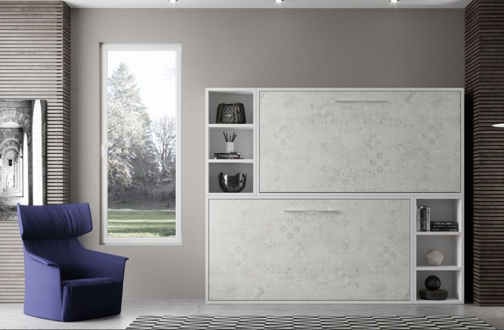 Les Tendances - Lit escamotable superposé horizontal 2 couchages 80x190