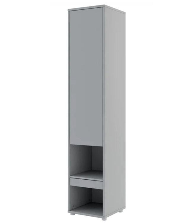 Lit escamotable vertical gris mat avec 2 armoires de rangement Noby - Photo n°7