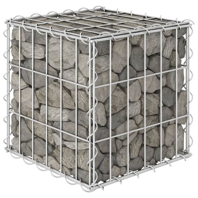 Jardinière cube à gabion Fil d'acier 30x30x30 cm - Photo n°1