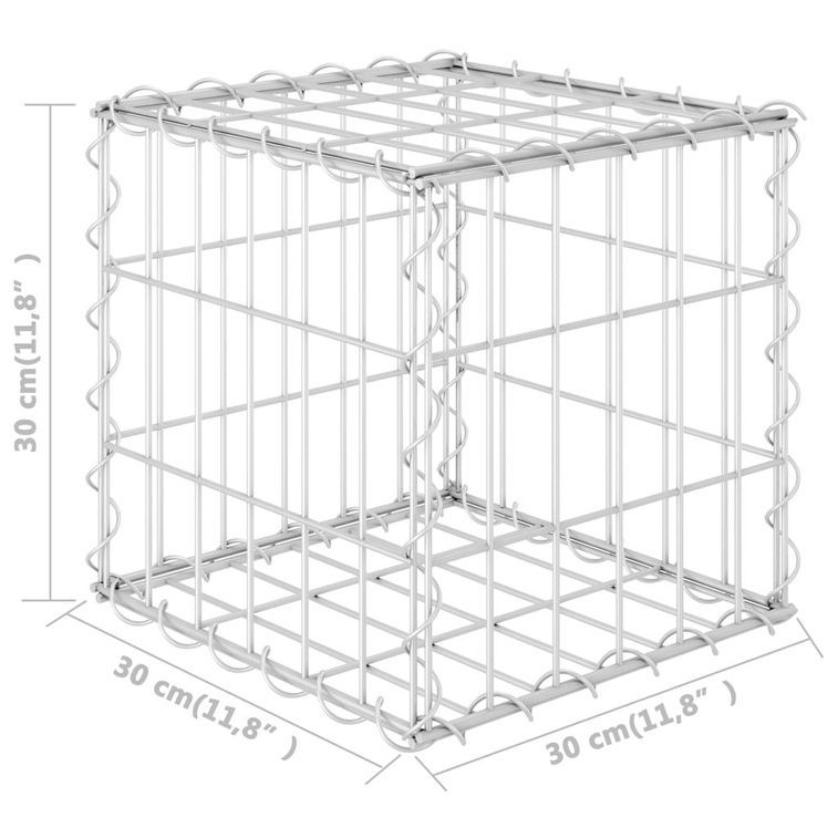 Jardinière cube à gabion Fil d'acier 30x30x30 cm - Photo n°5