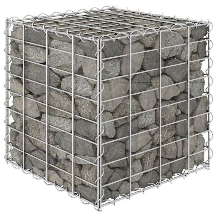 Jardinière cube à gabion Fil d'acier 40x40x40 cm - Photo n°1
