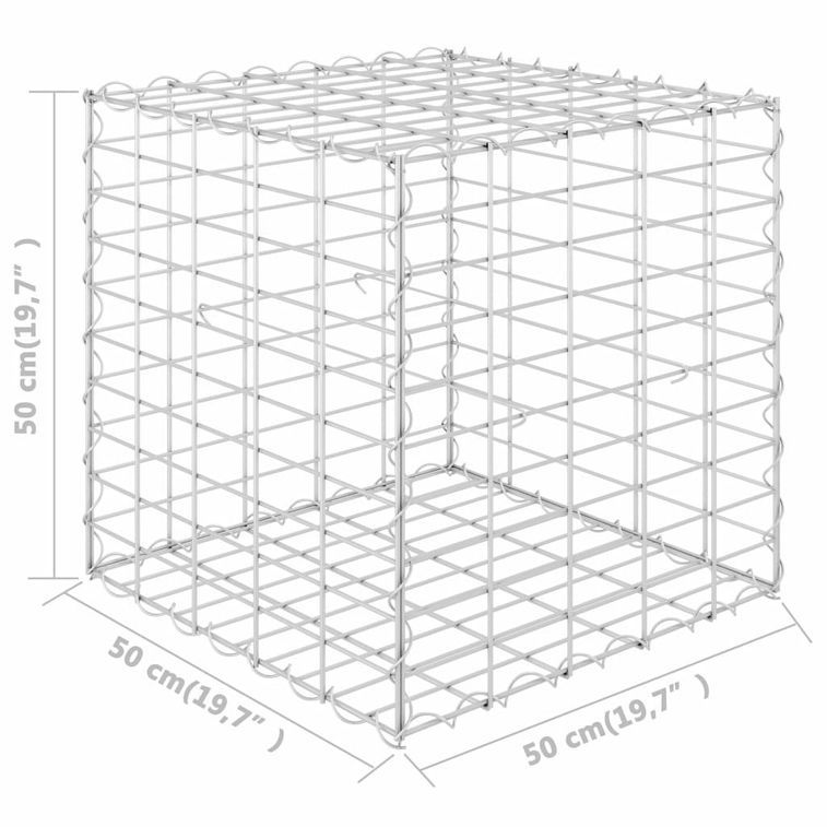 Jardinière cube à gabion Fil d'acier 50x50x50 cm - Photo n°5