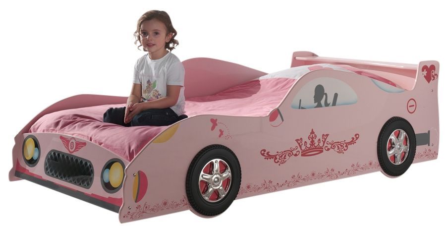 Lit voiture princesse rose Kizza 90 - Photo n°1