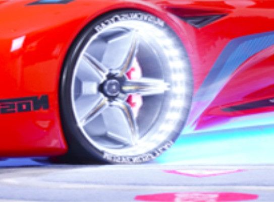 Lit voiture de sport rouge à Led avec effets sonores Racing 90x190 cm - Photo n°6