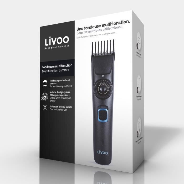 LIVOO DOS172 - Tondeuse pour barbe et cheveux - Molette de réglage 20 longueurs possibles - Utilisation sans fil - Autonomie 35 min - Photo n°4