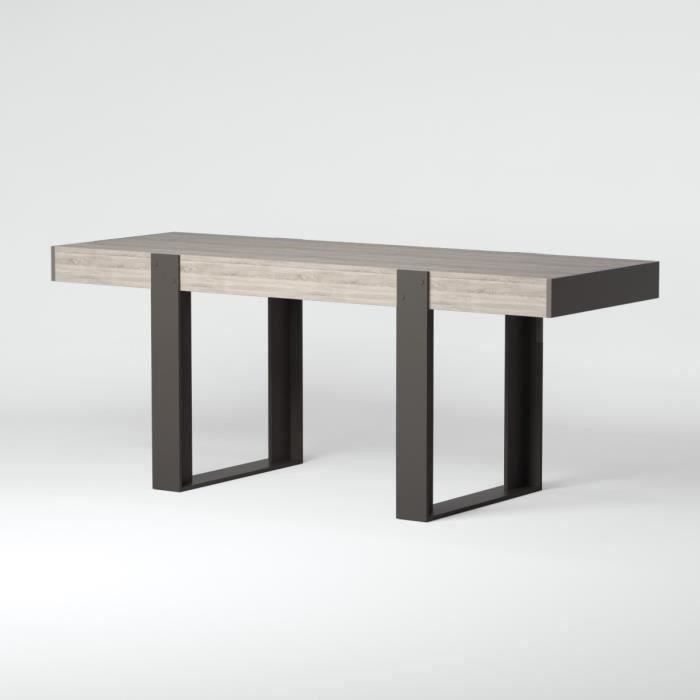 Table a manger de 8 a 10 personnes style contemporain décor bois naturel - L 224 x l 90 cm - Photo n°4