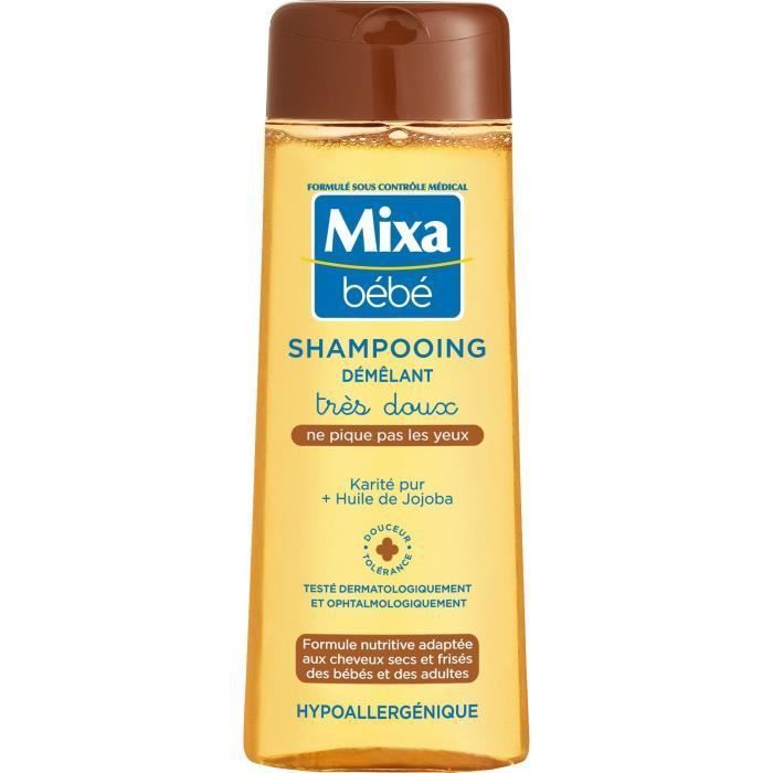 [Lot de 12] Shampoing Mixa Bébé Cheveux secs Démélant Karité pur et huile de jojoba 250ml - Photo n°2