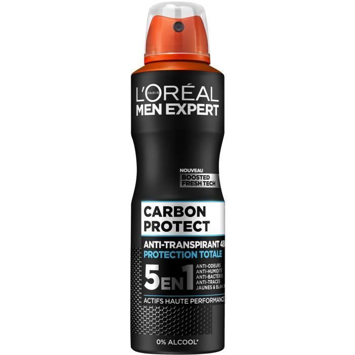 [Lot de 6] L'OREAL MEN EXPERT Déo Spray Carbon Protect 5en1 Ice Fresh 200ml - Photo n°2
