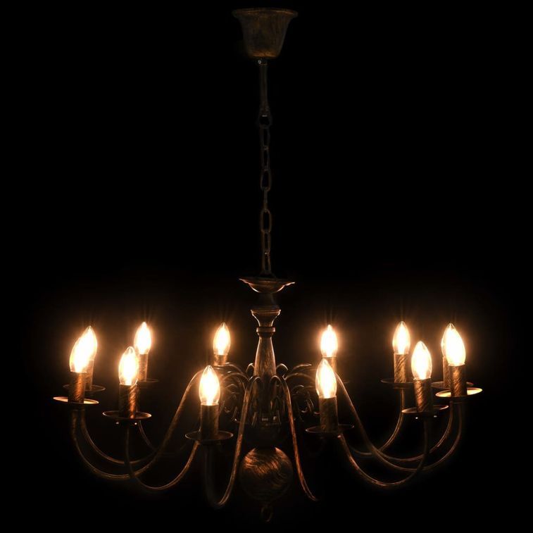 Lustre Noir antique 12 ampoules E14 - Photo n°2