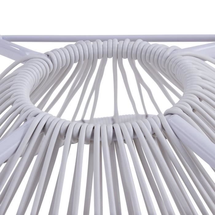 MANA Fauteuil design en forme d'oeuf - cordage en plastique blanc - Photo n°3
