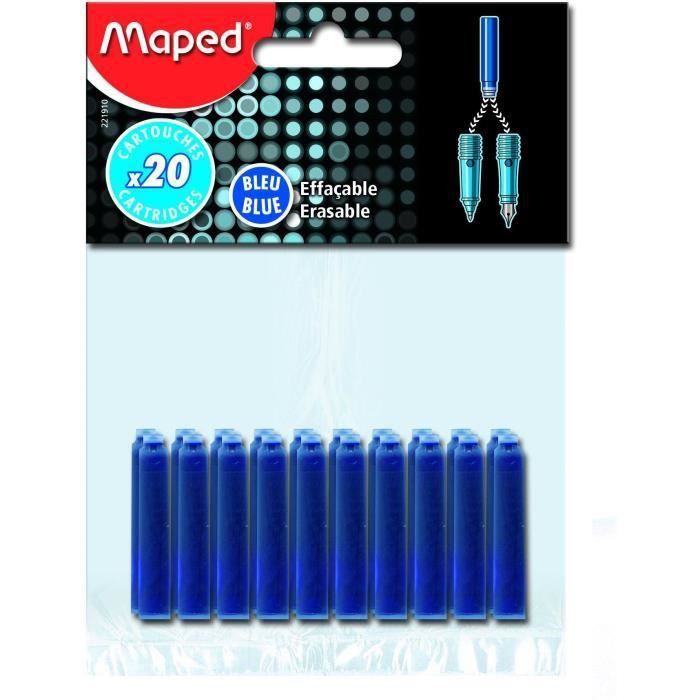 MAPED - 20 Cartouches d'encre standard - Bleu - Photo n°1