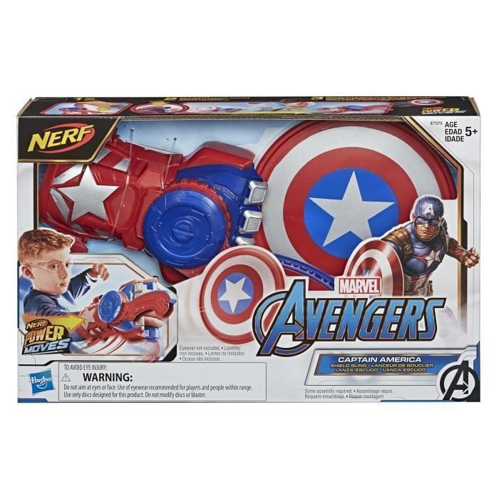 Marvel Avengers  Gant Captain America lanceur disque-bouclier Nerf Power Moves - Accessoire de déguisement - Photo n°2