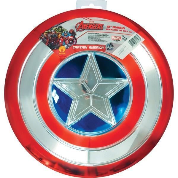 MARVEL Bouclier en plastique métallisé Captain América - 30 cm - Rouge - Photo n°1