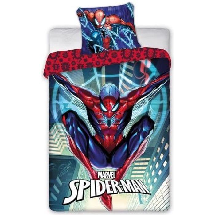 MARVEL Parure de lit en microfibre Spiderman - 140X200 cm + Taie 63X63 cm - Photo n°1