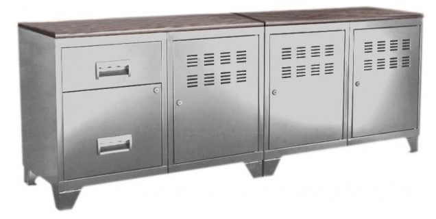 Meuble Rangement bas et TV 3 tiroirs & 3 casiers, L 100 cm