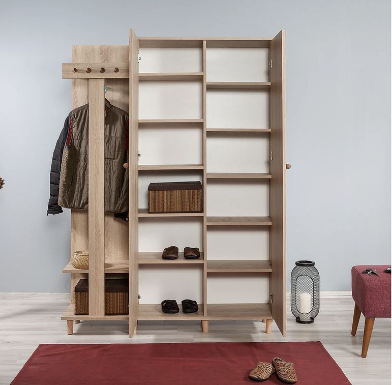Meuble d’entrée avec armoire et porte manteaux Kiza 200 - Photo n°3