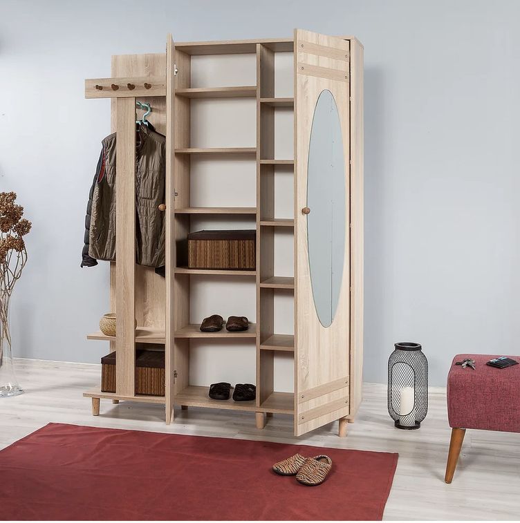 Meuble d’entrée avec armoire et porte manteaux Kiza 200 - Photo n°7