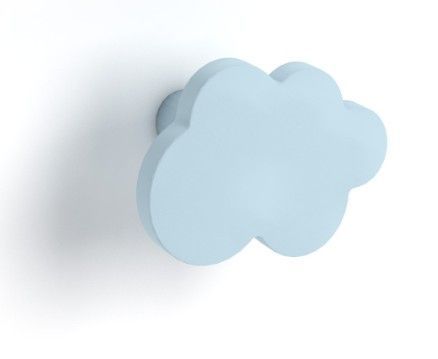 Meuble penderie blanc avec miroir sans pieds et patère nuage bleu - Photo n°2