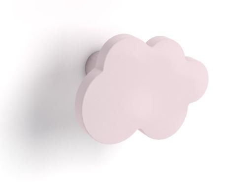 Meuble penderie bois clair avec miroir sans pieds et patère nuage rose - Photo n°2