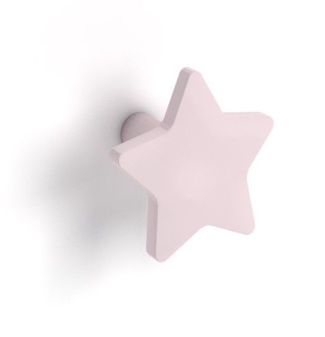 Meuble penderie rose avec miroir sans pieds et patère étoile rose - Photo n°2