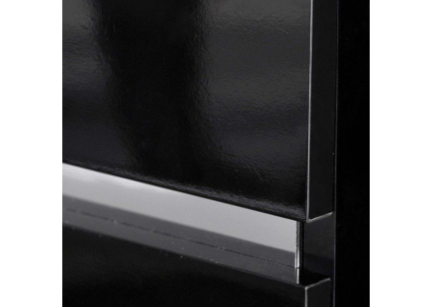 Meuble TV à LED 2 portes bois laqué noir Kiela - Photo n°3